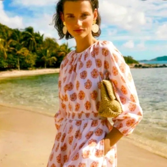 NEW J Crew Dress Floral Medallion
Smocked Cottagecore Boho Spring
Summer White - Picture 3 of 15